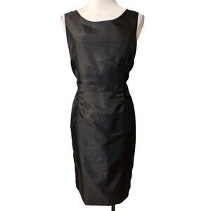 Le Suit Sheath Dress 10 Sleeveless Black Polyester Classic Career Church